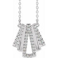 14K White Gold 1/4 CTW Natural Diamond Art Deco 18" Necklace