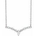 14K White Gold 1/3 CTW Natural Diamond V 18" Necklace