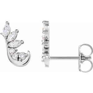 14K White Gold 1/4 CTW Natural Diamond Earring Climbers