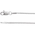 Rhodium-Plated Sterling Silver 1 mm Wheat 24" Chain