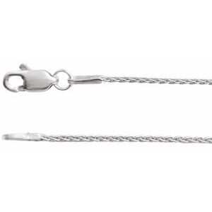 Rhodium-Plated Sterling Silver 1 mm Wheat 24" Chain