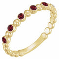 14K Yellow Gold Natural Ruby Stackable Ring