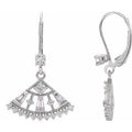 14K White Gold 3/4 CTW Natural Diamond Fan Earrings