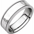 14K White Gold 6 mm Milgrain Edge Comfort-Fit Flat Band Size 10.5