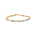 10k Yellow Gold 1.00 Cttw Diamond 3 Stone Link Bracelet (I-J Color, I1-I2 Clarity) -7.25" Inches