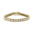 14K Gold 3.0 Cttw Princess Cut Quad Invisible Set Tennis Bracelet (H-I Color, SI1-SI2 Clarity) - 7”