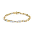 10K Yellow Gold 2.00 Cttw Baguette Diamond Channel Set Link Bracelet