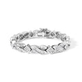 14K White Gold 8 1/5 Cttw Diamond Geometric Twisted Link Bracelet