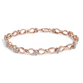 10K Rose Gold Plated .925 Sterling Silver 1/2 Cttw Diamond Infinity Link Tennis Bracelet (H-I Color, I2-I3 Clarity) -7”
