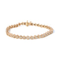 .925 Sterling Silver 1.0 Cttw Miracle Set Diamond Heart-Link 7" Tennis Bracelet (I-J Color, I2-I3 Clarity)