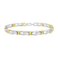 10k Yellow Gold Plated Sterling Silver 1/4 cttw Diamond Infinity and X Link Bracelet - Size 7.25"