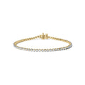 10K Yellow Gold Plated Sterling Silver 1.0 Cttw Round Diamond Tennis Bracelet