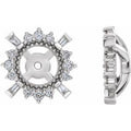 14K White Gold 1/6 CTW Natural Diamond Halo-Style Earring Jackets with 4.9 mm ID