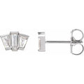 14K White Gold 1/3 CTW Natural Diamond Geometric Cluster Earrings