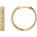 14K Yellow Gold 1/3 CTW Natural Diamond Geometric 19.1 mm Hoop Earrings
