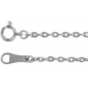 18K White Gold 1.7 mm Cable 20" Chain