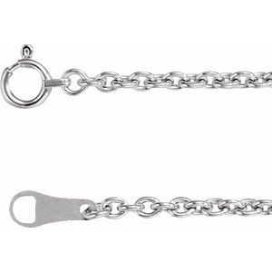 10K White Gold 2.2 mm Cable 24" Chain