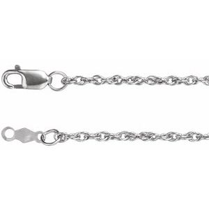 10K White Gold 1.75 mm Rope 20" Chain