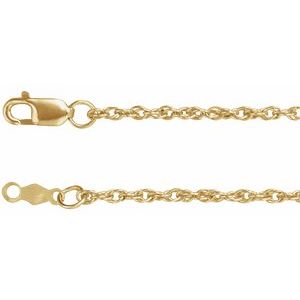 10K Yellow Gold 1.75 mm Rope 20" Chain