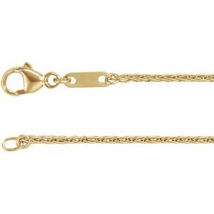 18K Yellow Gold 1.2 mm Wheat 20" Chain