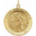 14K Yellow Gold 29 mm St. Christopher Medal