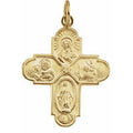 14K Yellow Gold 24.5x21.5 mm Four-Way Cross Medal