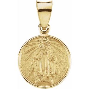 18K Yellow Gold 13 mm Miraculous Medal