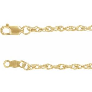 18K Yellow Gold 2 mm Rope 20" Chain