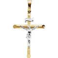 14K Yellow/White Gold 26x19 mm Crucifix Pendant