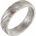 Damascus Steel 8 mm Comfort-Fit Flat Band Size 9.5