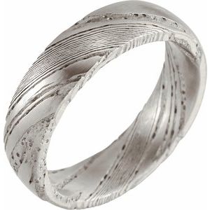Damascus Steel 8 mm Comfort-Fit Flat Band Size 9.5