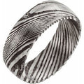 Damascus Steel 8 mm Comfort-Fit Half Round Band Size 13