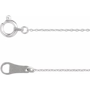 10K White Gold .8 mm Cable 20" Chain