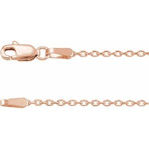 14K Rose Gold 1.4 mm Diamond-Cut Cable 20" Chain