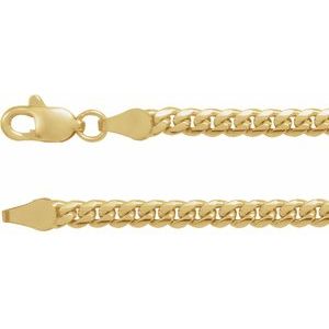 14K Yellow Gold 3.3 mm Cuban Link Curb 24" Chain