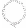 Sterling Silver 5.9 mm  Charm Cable  6 1/2" Bracelet