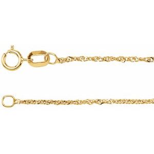 14K Yellow Gold 1 mm Singapore 24" Chain