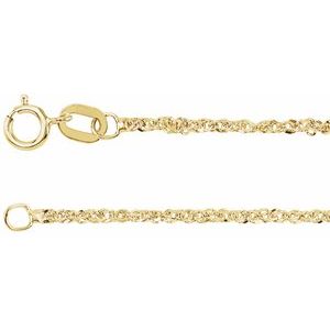 14K Yellow Gold 1.2 mm Diamond-Cut Singapore 24" Chain