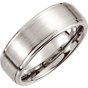 Cobalt 8 mm Stepped-Edge Inlay Comfort-Fit Band Size 14