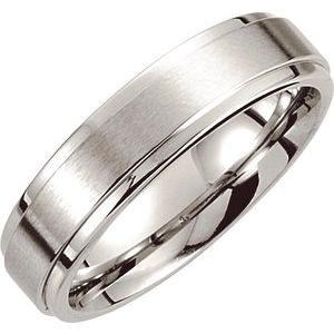 Cobalt 6 mm Stepped-Edge Comfort-Fit Flat Band Size 13.5