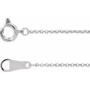 10K White Gold 1 mm Rolo 20" Chain