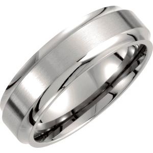 Titanium 7 mm Stepped-Edge Comfort-Fit Band Size 13