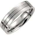 Titanium 6 mm Grooved Comfort-Fit Flat Band Size 12