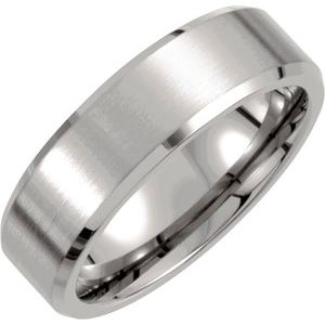 Titanium 7 mm Beveled-Edge Inlay Comfort-Fit Band Size 12.5