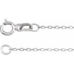 14K White Gold .80 mm Diamond-Cut Cable 24" Chain