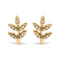 10K Yellow Gold 1/10 Cttw Diamond Accented Leaf and Branch Stud Earrings (H-I Color, I1-I2 Clarity)
