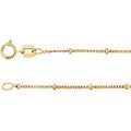 14K Yellow Gold 1 mm Beaded Curb 20" Chain