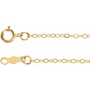 14K Yellow Gold-Filled 1.3 mm Flat Cable 7" Chain