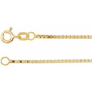 14K Yellow Gold 1.3 mm Diamond-Cut Box 24" Chain