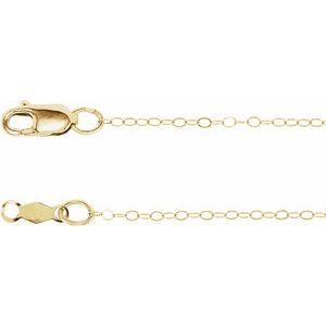 14K Yellow Gold 1 mm Flat Cable 24" Chain